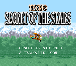 Tecmo Secret of the Stars (USA) Title Screen